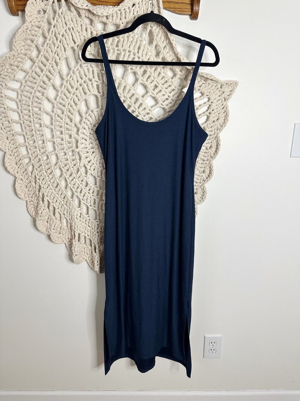 Beyond Yoga Featherweight Resort Dress Blue Size Large